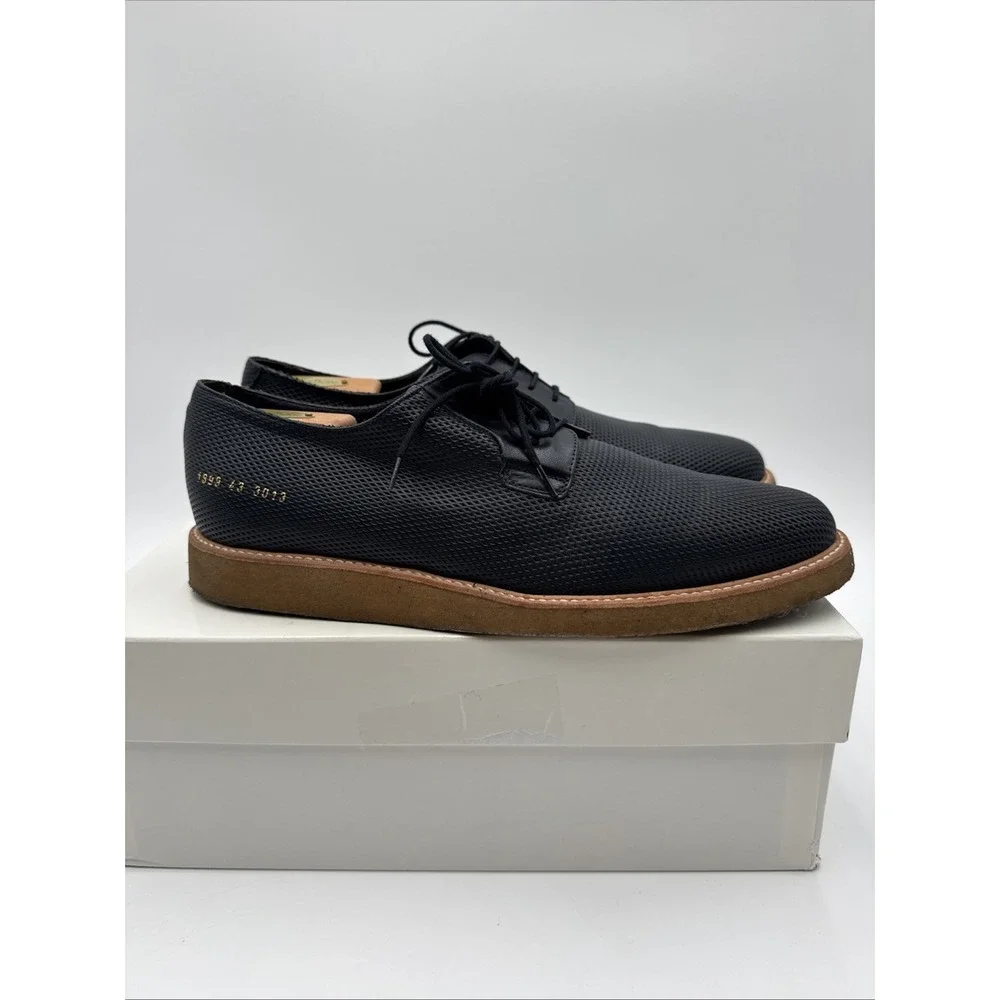 Common Projects 1899 Derby Shine Perforated Leather Navy Blue Shoes Mens Size 43